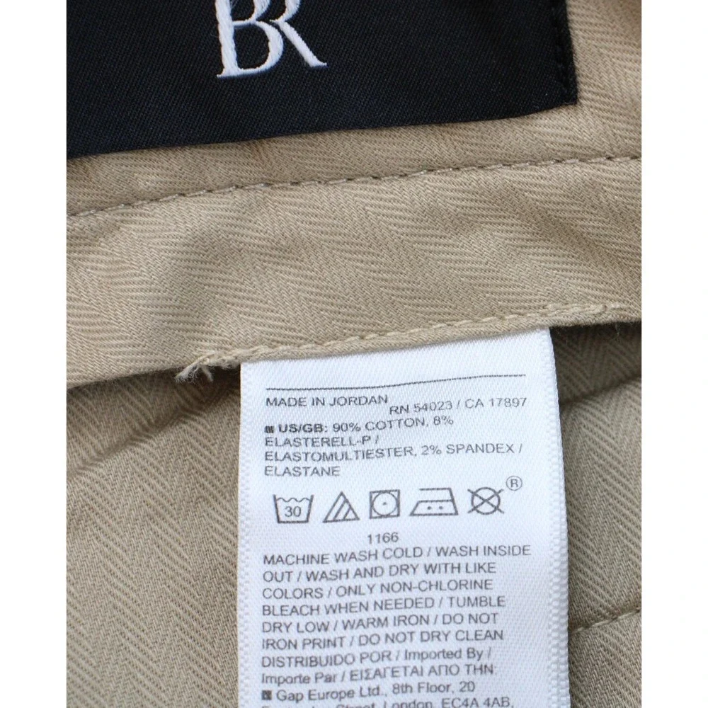 Banana Republic Pants Mens 36 x 32 Beige Cotton Blend Flat Front Straight Chino
